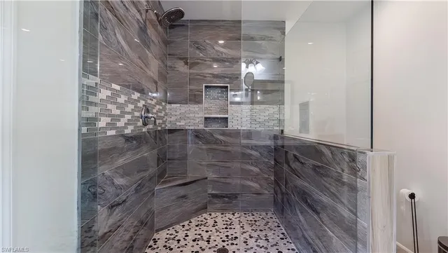 a bathroom with a shower