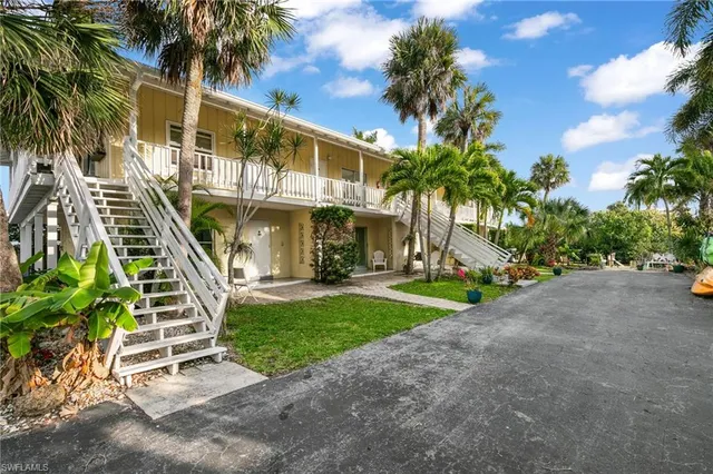 a view of a park with a slide