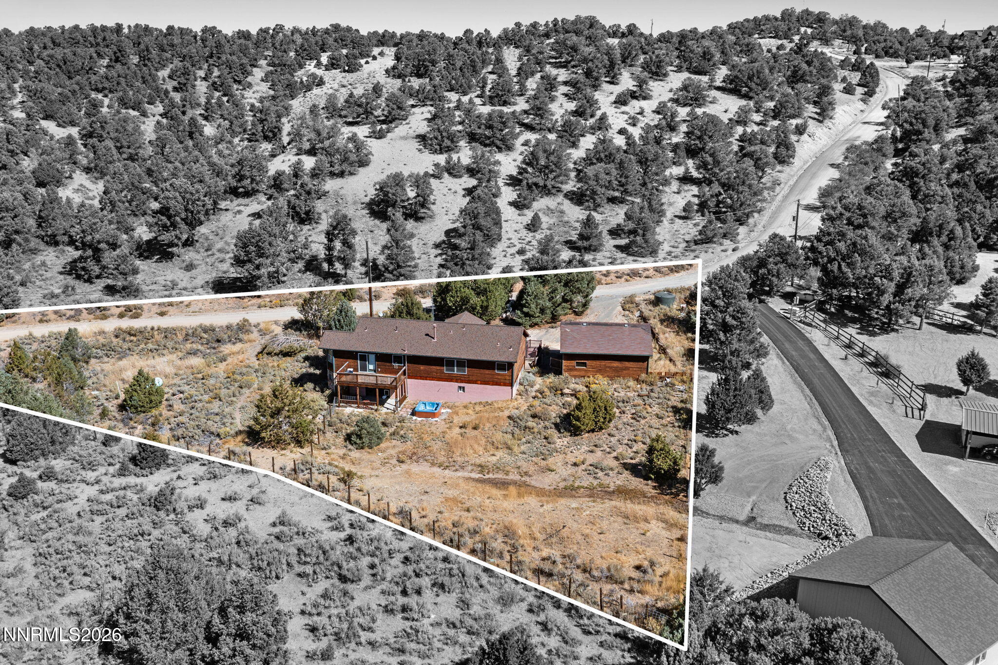21361 Crestview Road Reno, NV 89521 - Photo 32 of 36 Property Boundary Elevated Aerial