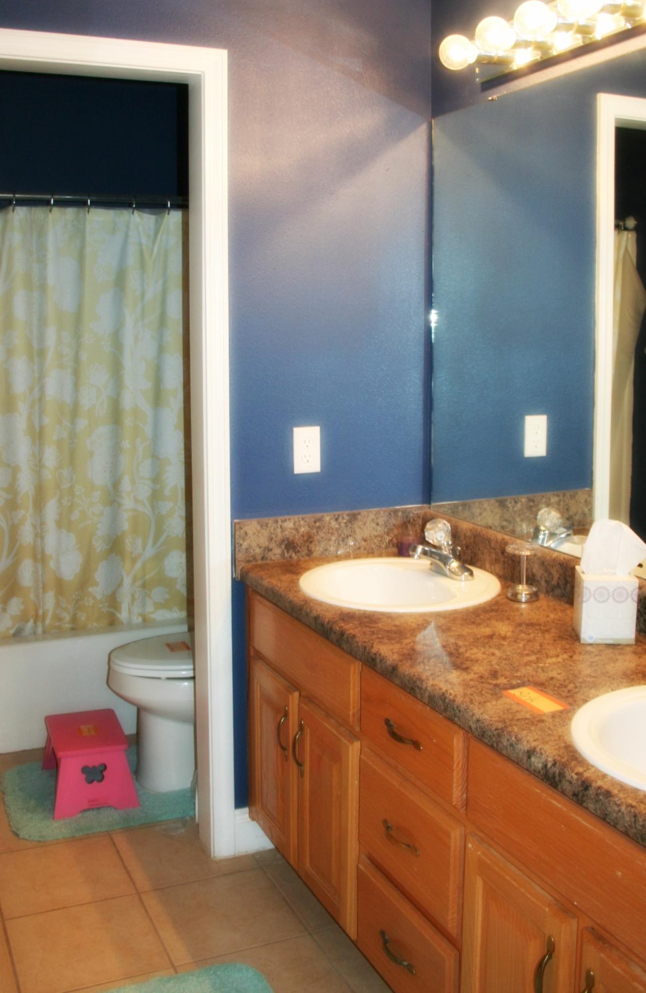 4888 Jennifer Lane Pace, FL 32571 - Photo 9 of 10 a bathroom with a granite countertop sink and a mirror