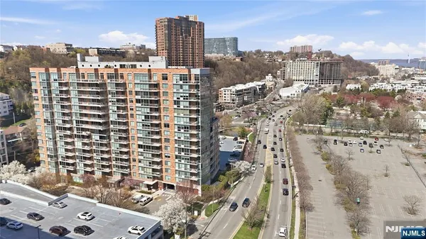 a view of a city with tall buildings
