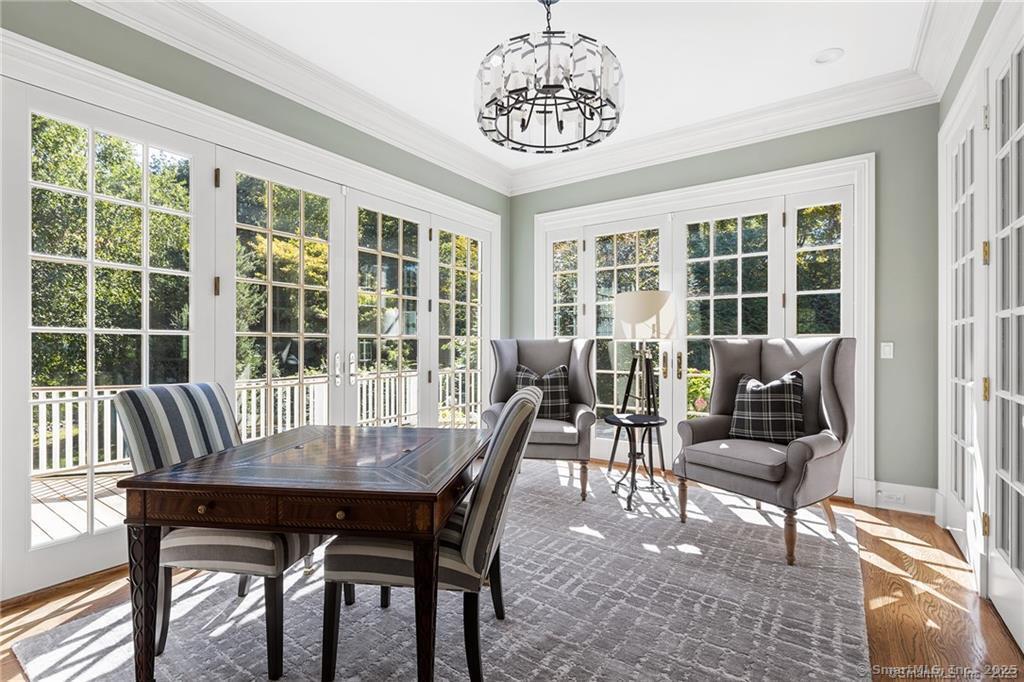 64 Old Redding Road Weston, CT 06883 - Photo 13 of 38 a view of a dining room with furniture window and outside view