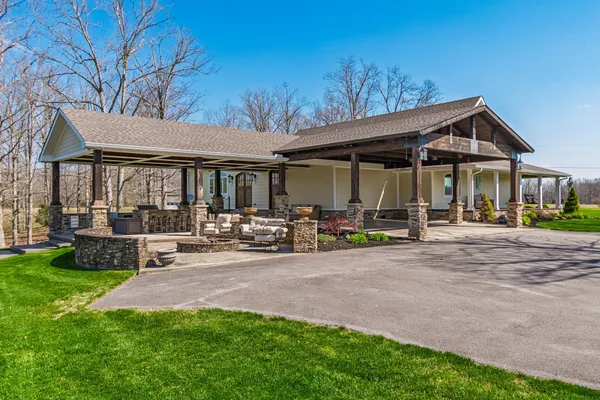 a view of a lake with a mountain