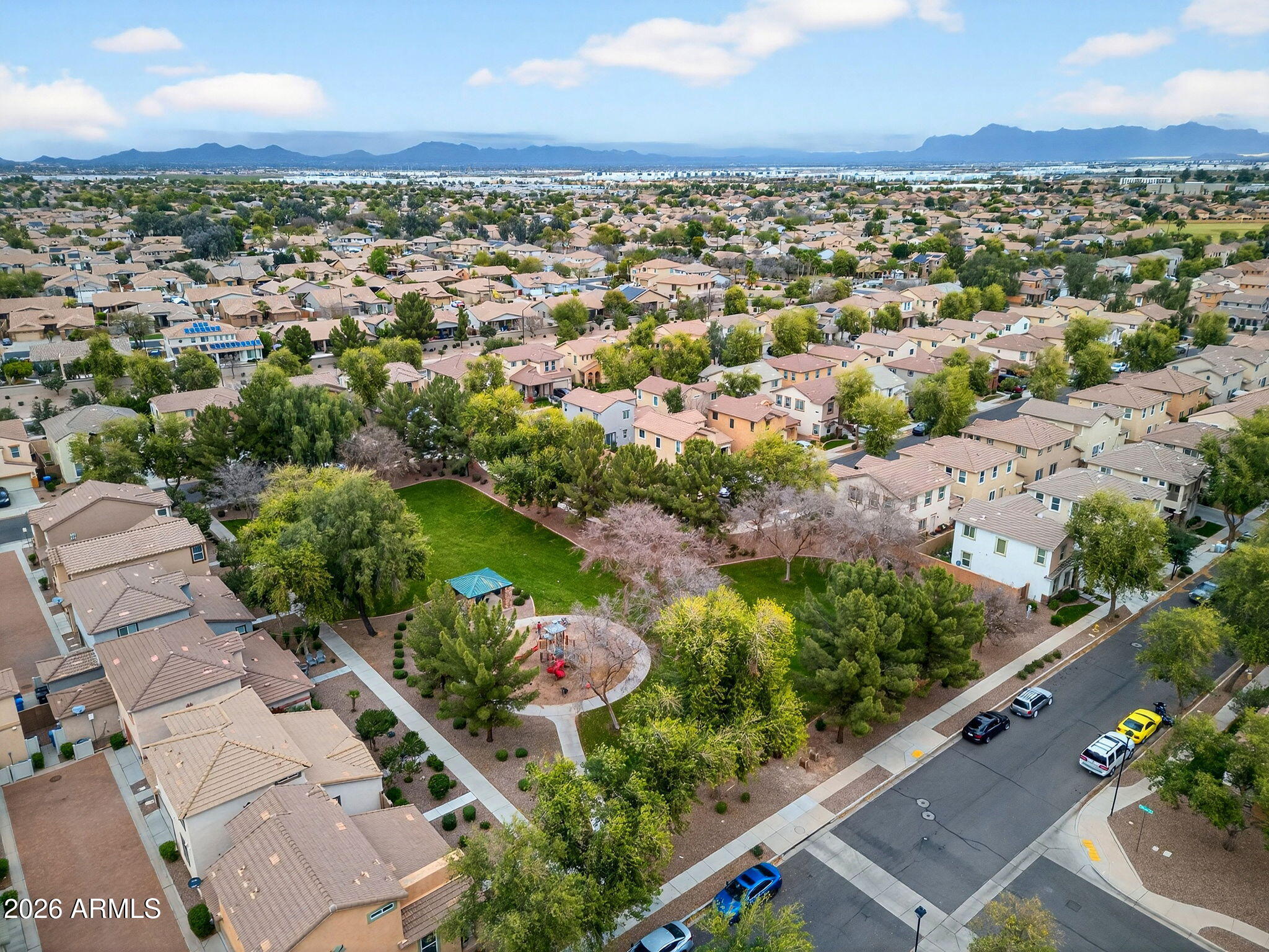 4052 East Milky Way Gilbert, AZ 85295 - Photo 65 of 73 an aerial view of residential houses with outdoor space and street view