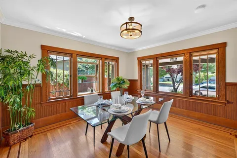 a view of a room with a window