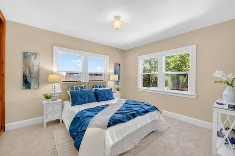 an aerial view of a house