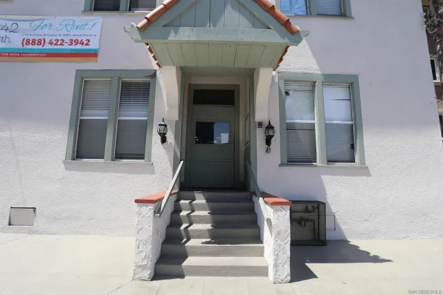 a outdoor view with a sitting space