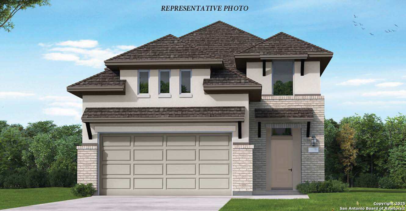 a house view with a garden space