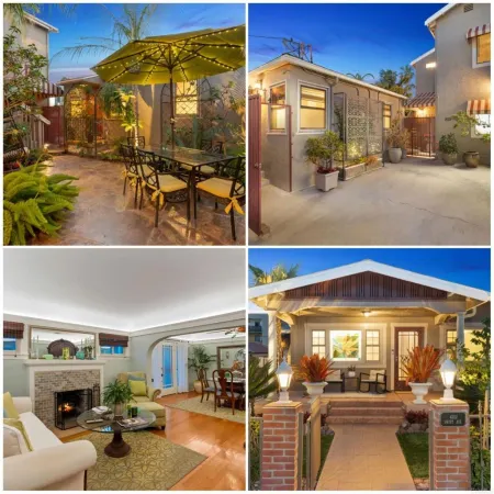 a view of a lobby with a tv and outdoor seating