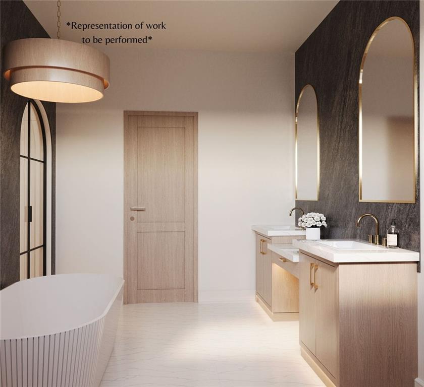 1770 Mayfield Road Alpharetta, GA 30009 - Photo 9 of 11 a bathroom with a double vanity sink and a mirror