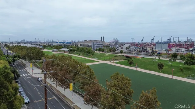 an aerial view of a city