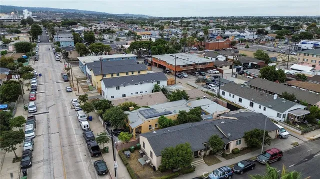 an aerial view of a city
