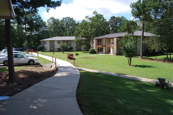 a view of a house with backyard and a slide