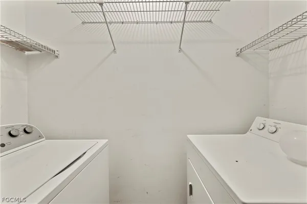 a living room with a mirror