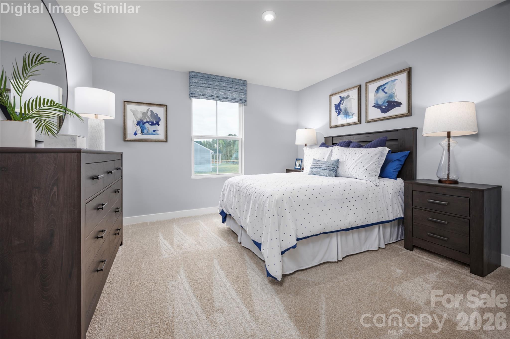3290 Eller Drive Extension Hickory, NC 28602 - Photo 13 of 21 a bedroom with a bed and a lamp on dresser