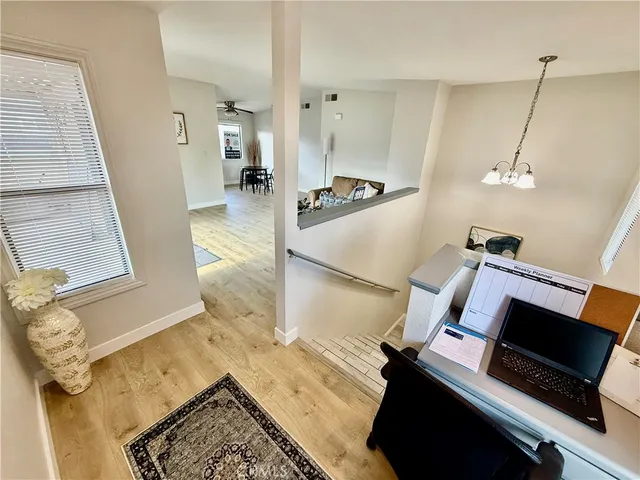 a view of a living room with a couch