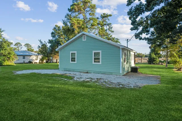 a view of a backyard with a garden