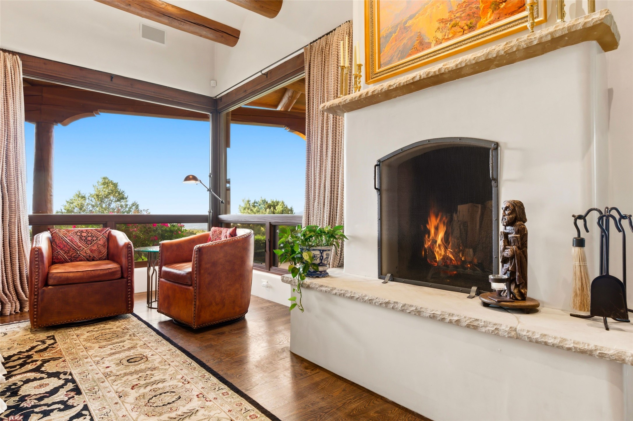 42 San Juan Ranch Road Santa Fe, NM 87506 - Photo 20 of 49 Enjoy Coffee by the fire as you watch the Sunrise.