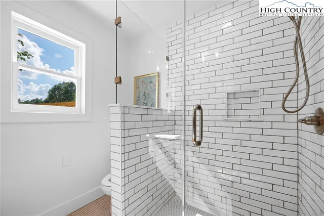 a bathroom with a shower