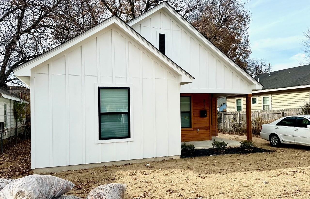 View of front of property featuring board and batten siding