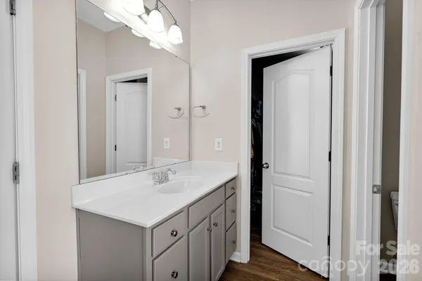 a bathroom with a sink a vanity and a mirror