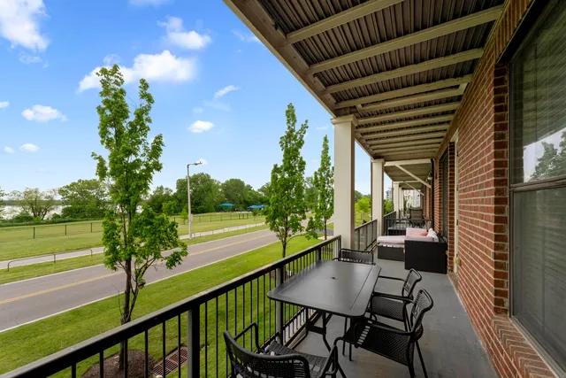 a outdoor space with lots of furniture and garden