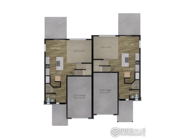 a picture of a bench in front of building