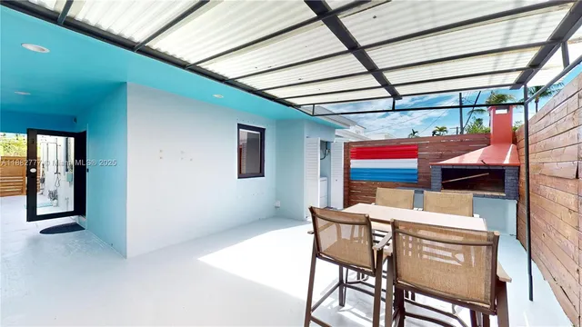 a view of an outdoor space with seating area