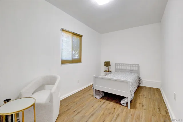 a room with a bed and a table