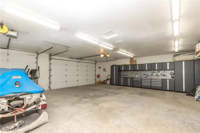 a view of a garage with furniture