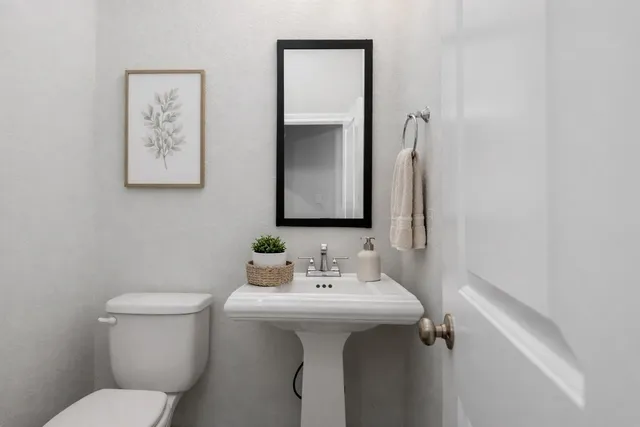 a view of a backyard with plants and wooden fence