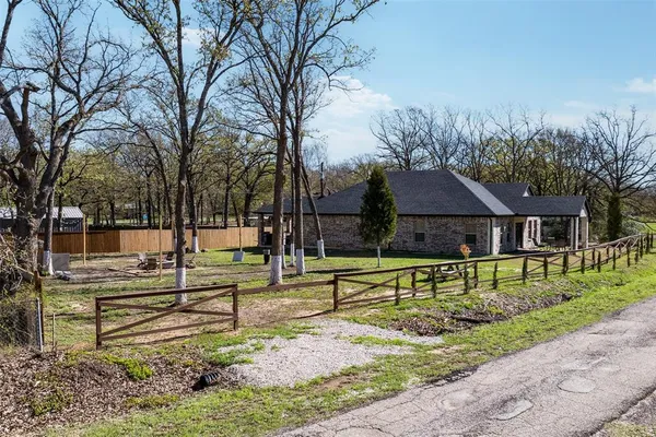 a view of a house with a backyard