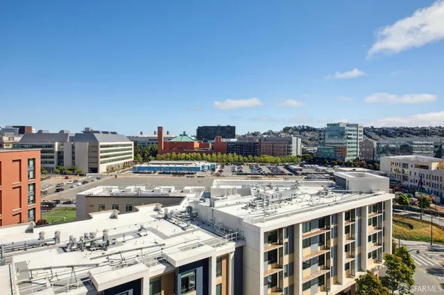 a view of a city that has tall buildings