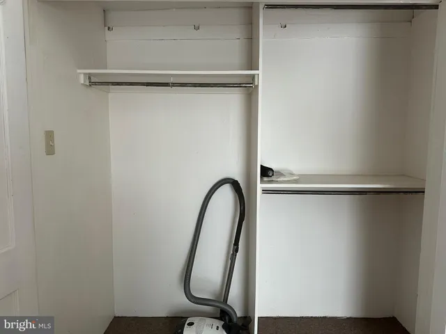 a close view of a closet