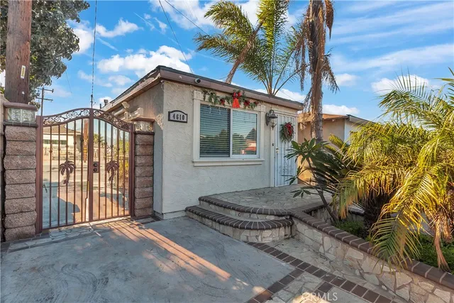 a view of a house with a patio