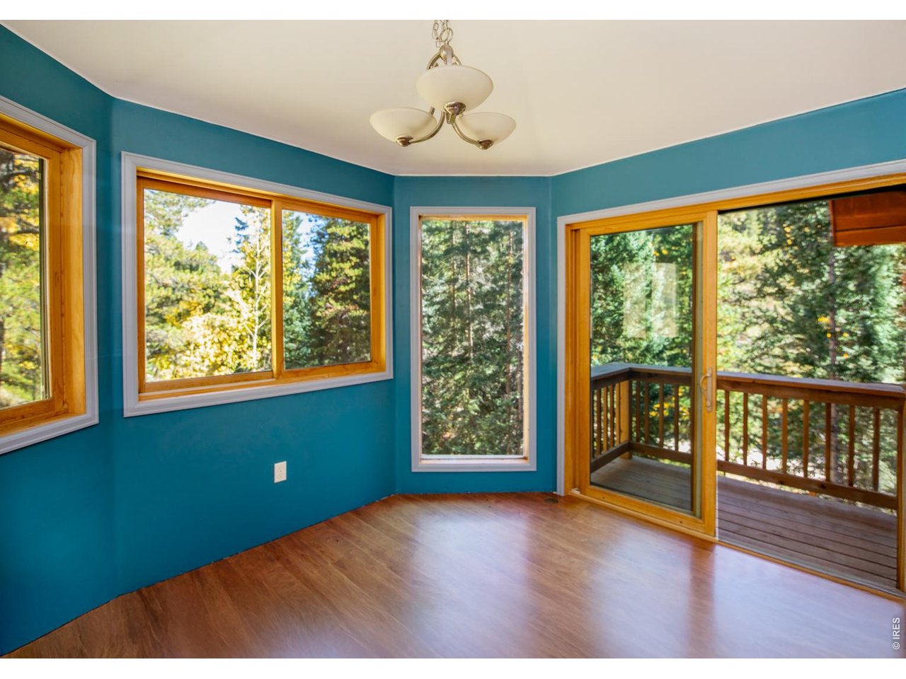 3727 Gamble Gulch Road Black Hawk, CO 80422 - Photo 20 of 31 a view of an empty room with wooden floor and windows
