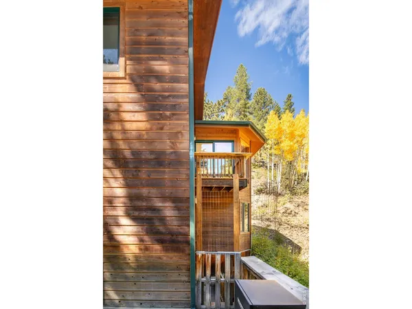 a view of a balcony with next to a window