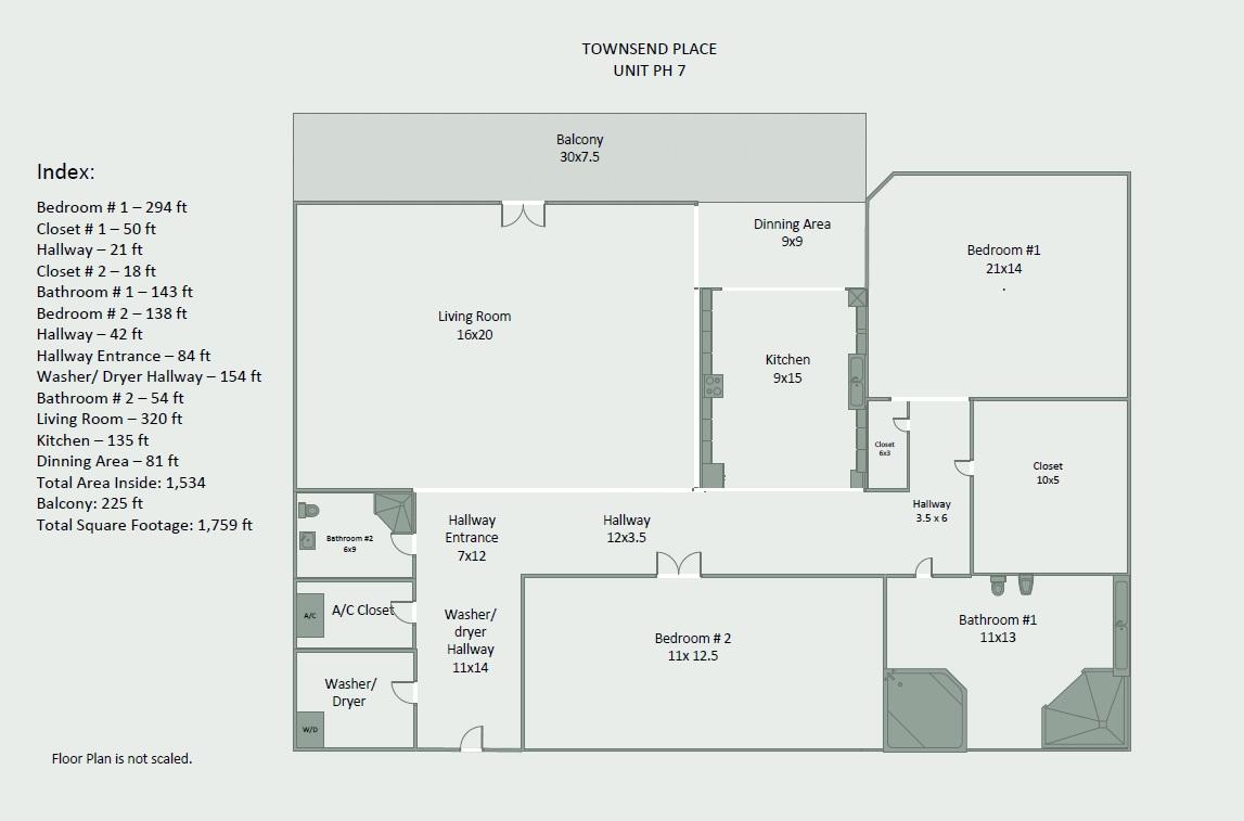 500 Southeast Mizner Boulevard, Unit A907 Boca Raton, FL 33432 - Photo 24 of 24 Floor Plan Townsend 907