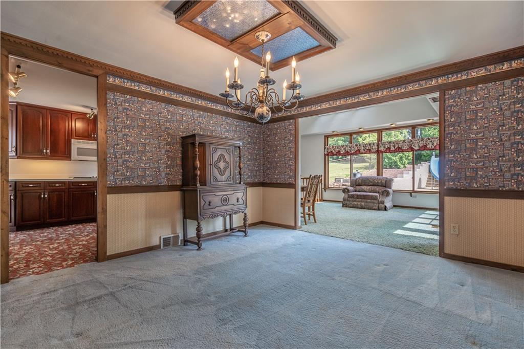 Dining room: Generous size and open flow into kitchen and main floor family room.