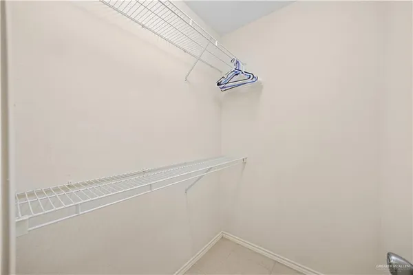 a view of small space with racks on the wall