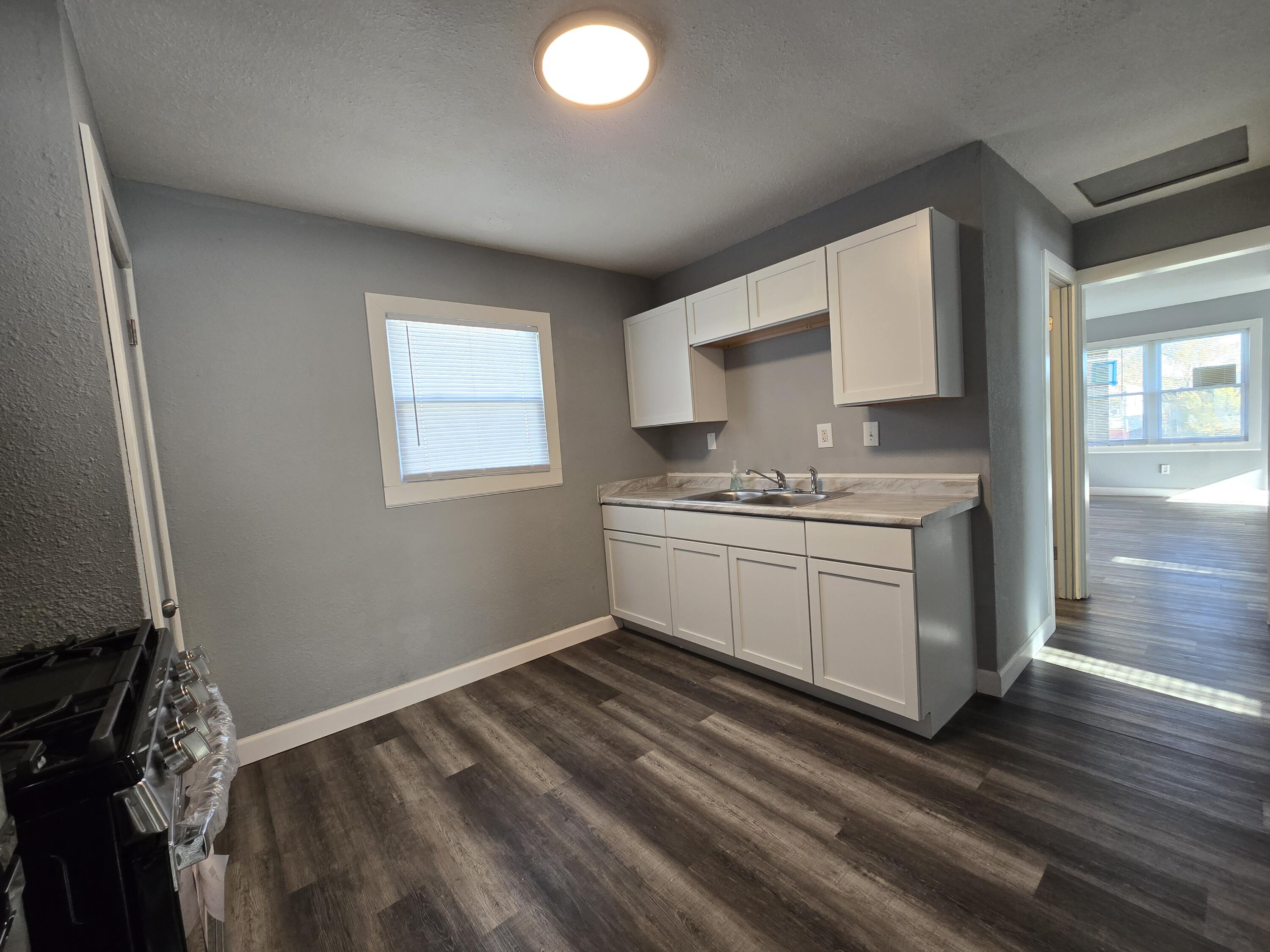1622 Ohio Street Gary, IN 46407 - Photo 10 of 17 a kitchen with a sink window and cabinets