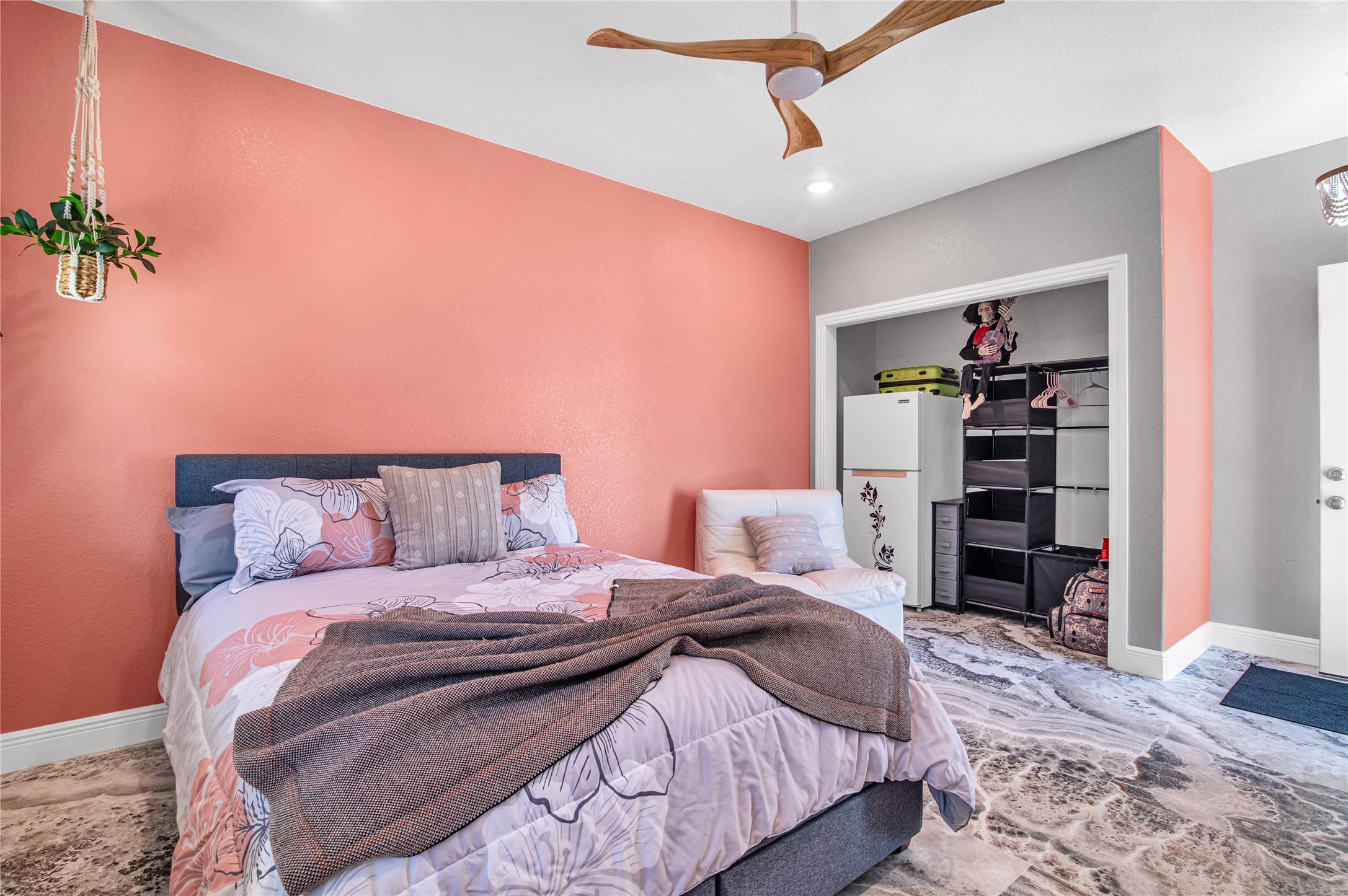 3709 Rice Street Galveston, TX 77554 - Photo 33 of 46 a bedroom with a bed and a closet