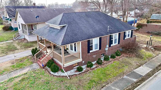 an aerial view of a house