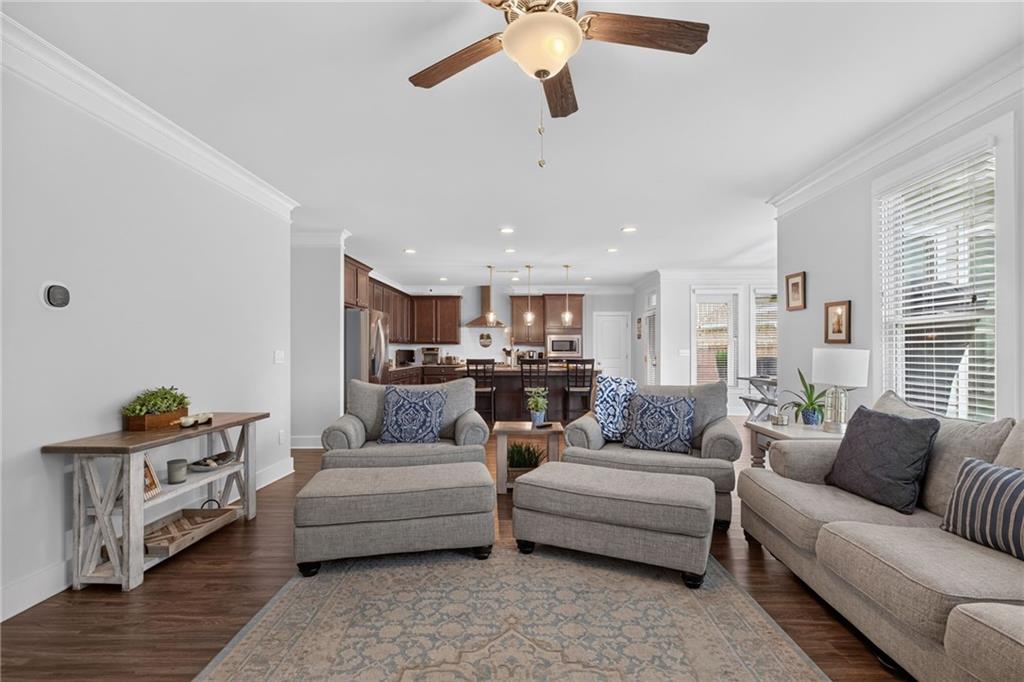 139 Manchester Lane Villa Rica, GA 30180 - Photo 14 of 60 a living room with furniture and kitchen view