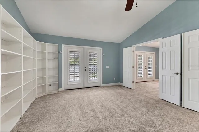 a workspace with furniture and window