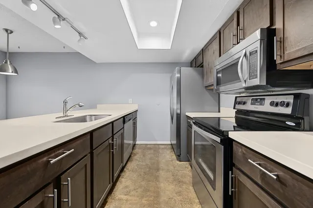 a view of a room with an empty space