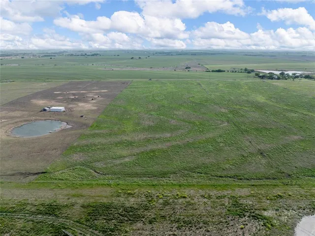 a view of a field with an trees