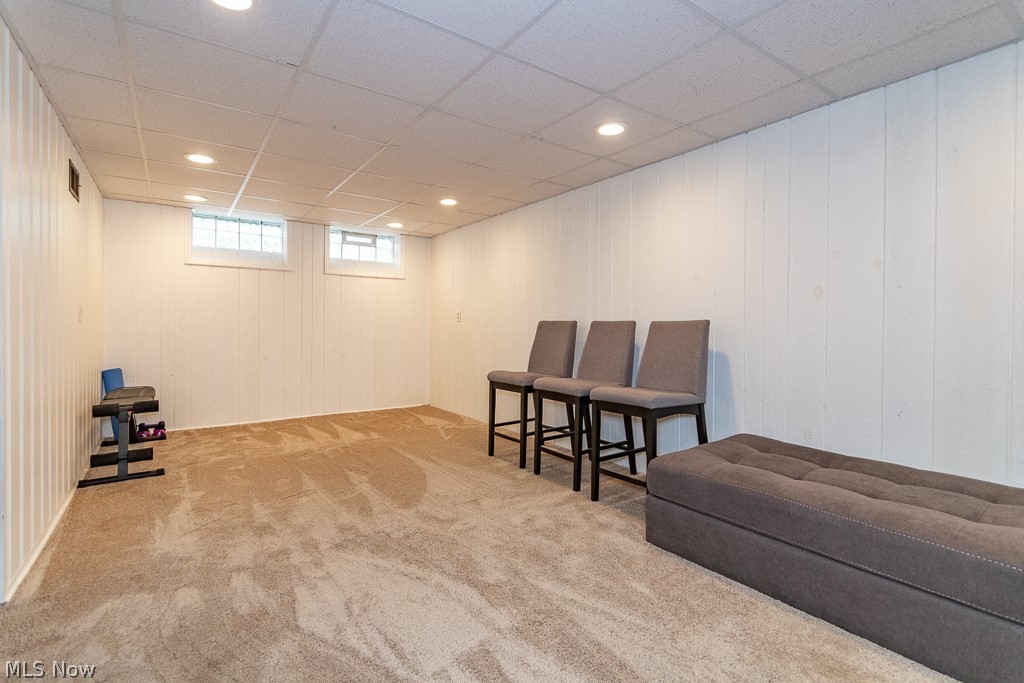 1314 Mayfield Ridge Road Cleveland, OH 44124 - Photo 28 of 40 Sitting room featuring light carpet and a paneled ceiling