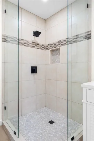 a bathroom with a shower