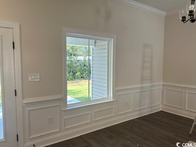 3393 Dusty Road Loris, SC 29569 - Photo 5 of 15 Doorway featuring dark wood-type flooring, crown m